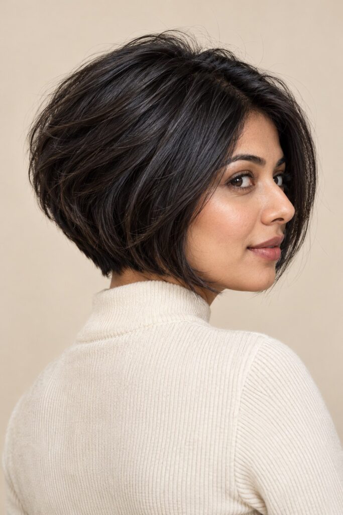 Short Stacked Bob for Thick Hair