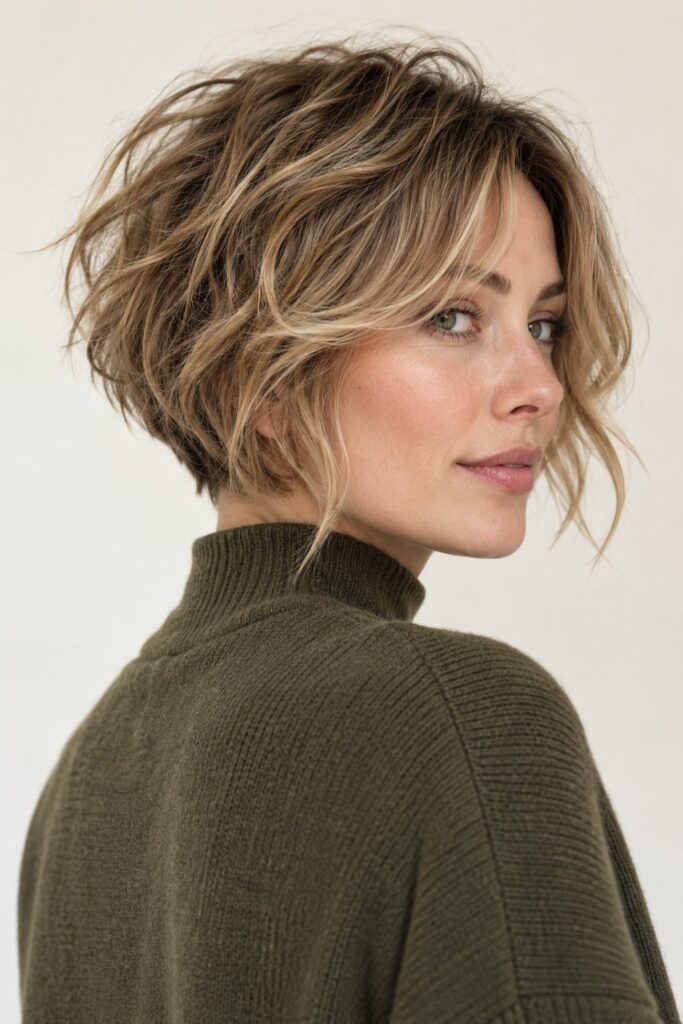 Shaggy Stacked Bob