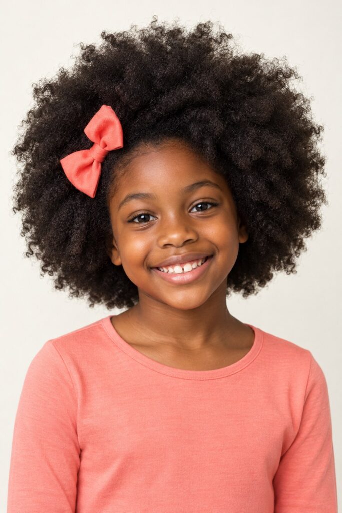 Afro with a Statement Bow
