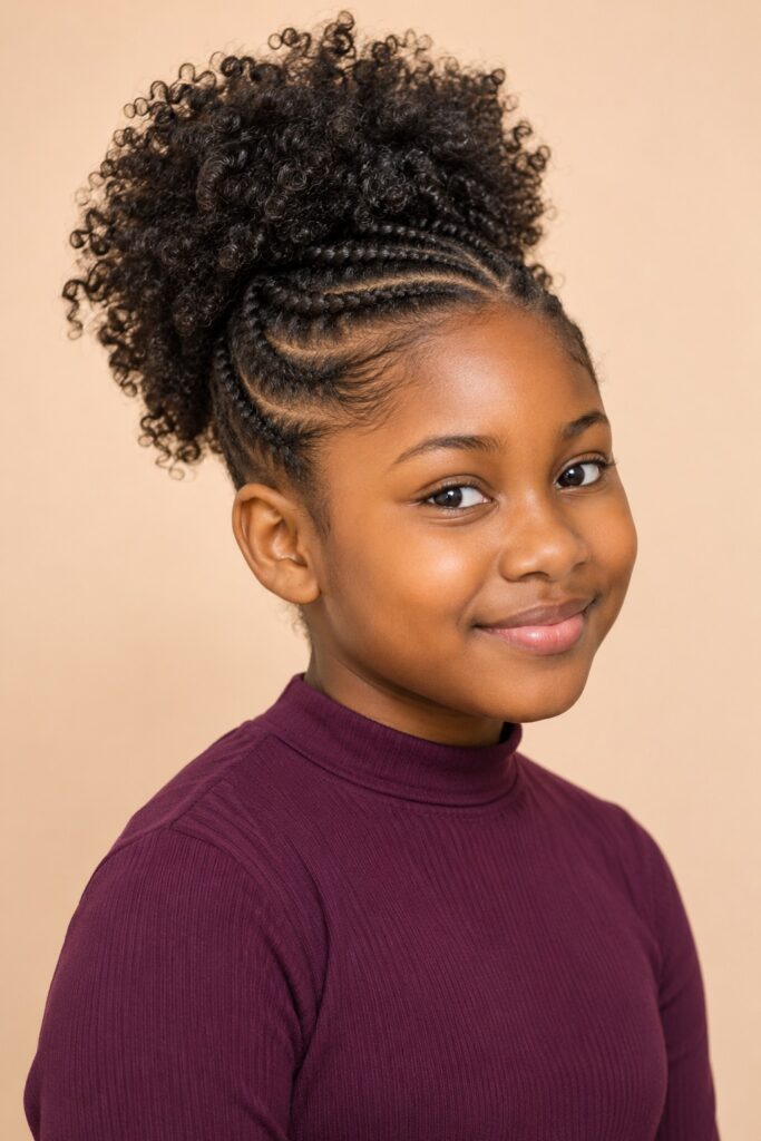 Flat Twists into a Curly Puff