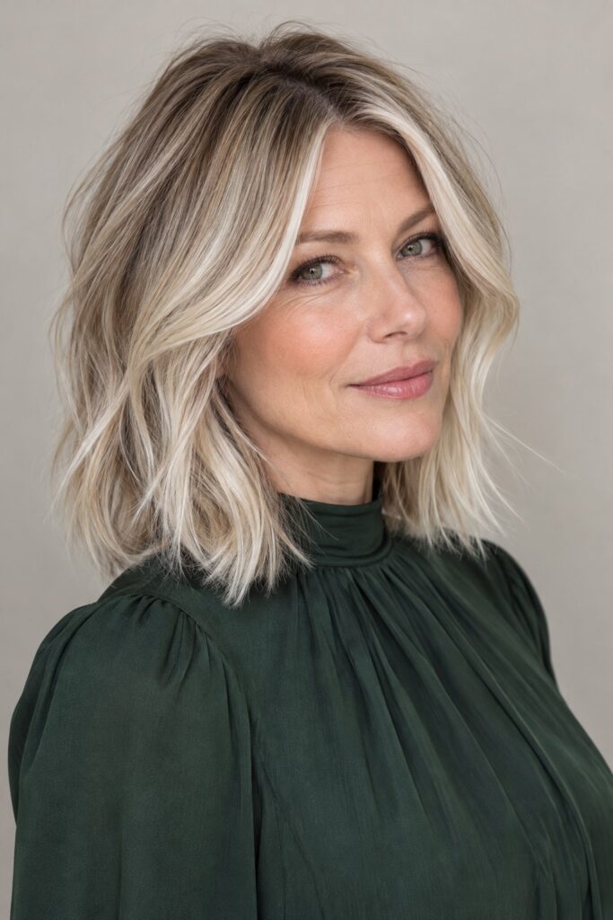 Icy Blonde with Shadow Roots
