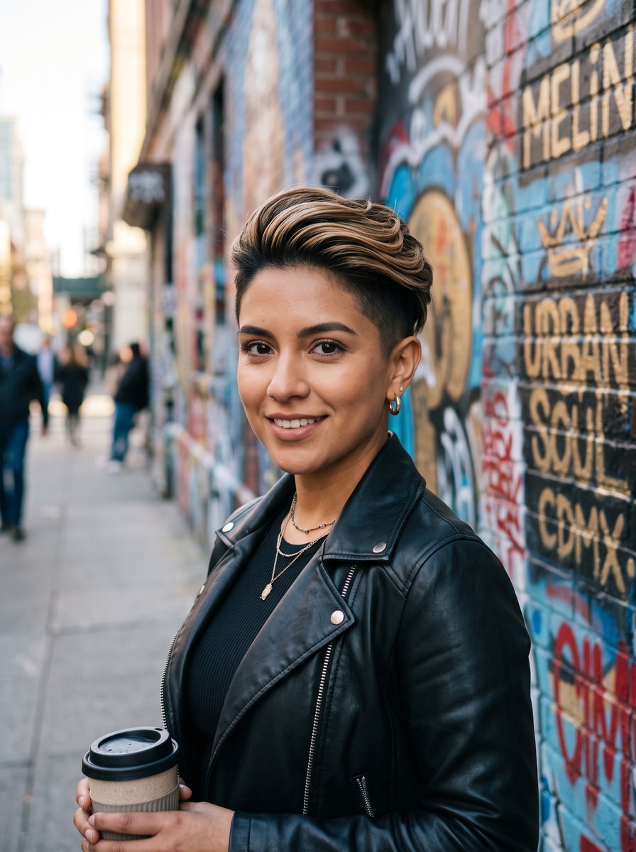 Painted-Top Undercut Crop
