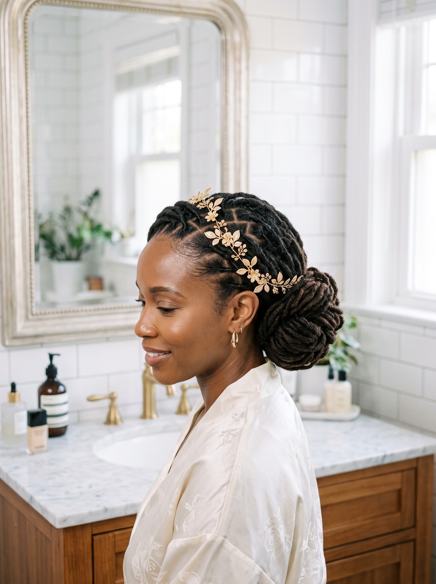 Freshly Retwisted Loc Chignon
