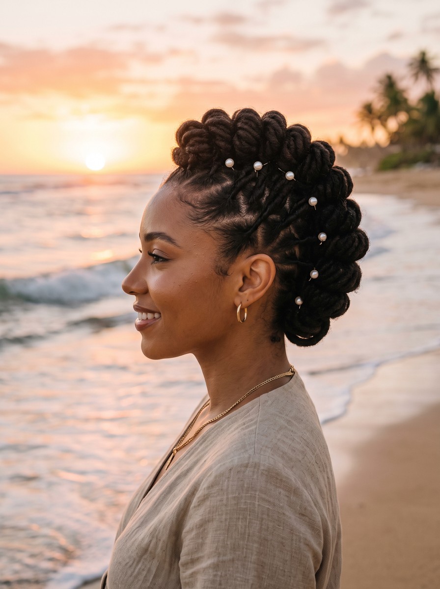 Barrel-Roll Loc Updo