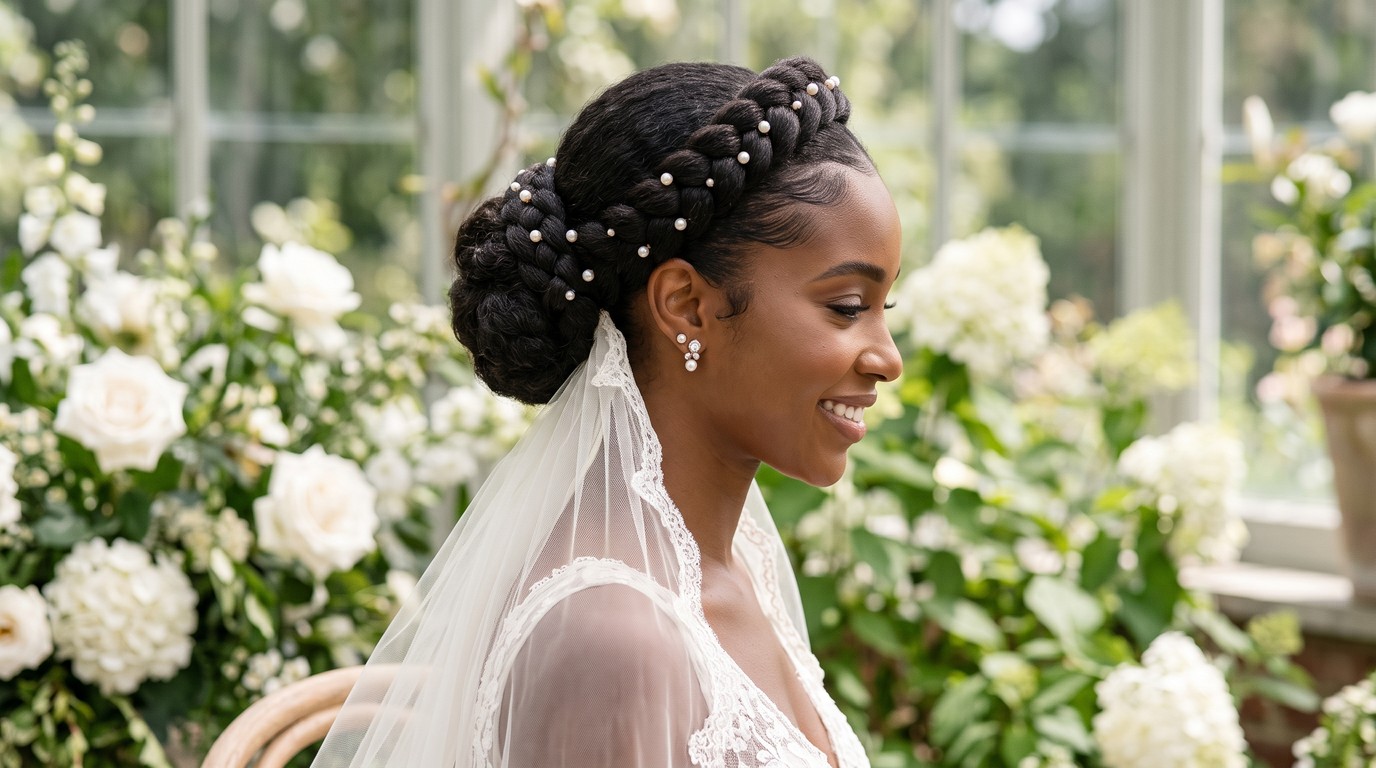 20 Veil-Ready Black Wedding Hairstyles, From Twisted Crowns to Loc Chignons