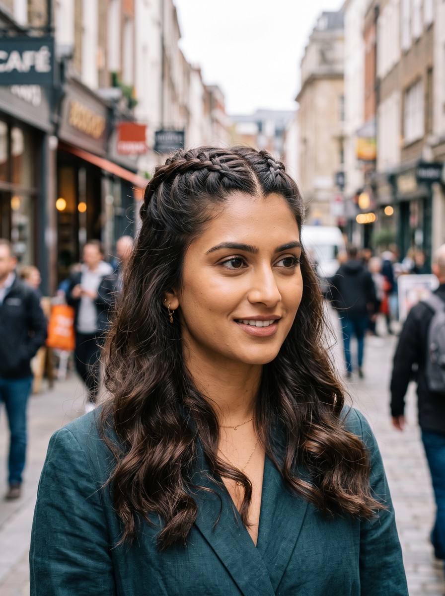 Half-Up Dutch Crown Braid