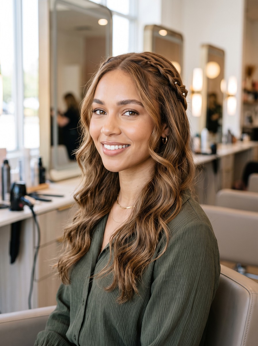 Half-Up Twin Temple Braids