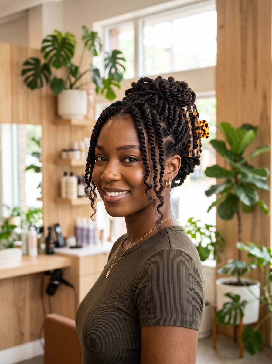 Jumbo-Clip Updo for Twists and Locs