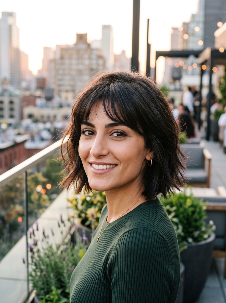 Soft-Edged French Bob for Square Faces