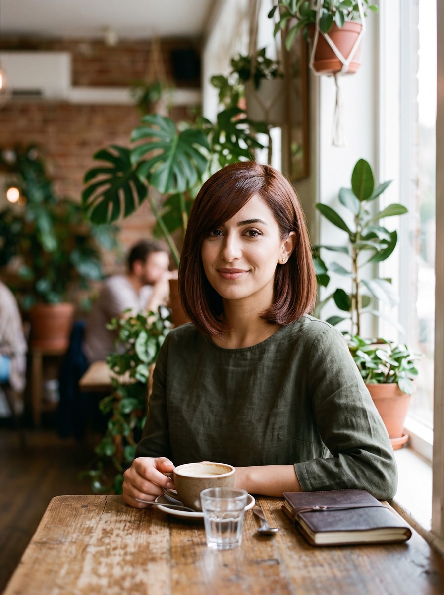 Side-Swept Fringe French Bob