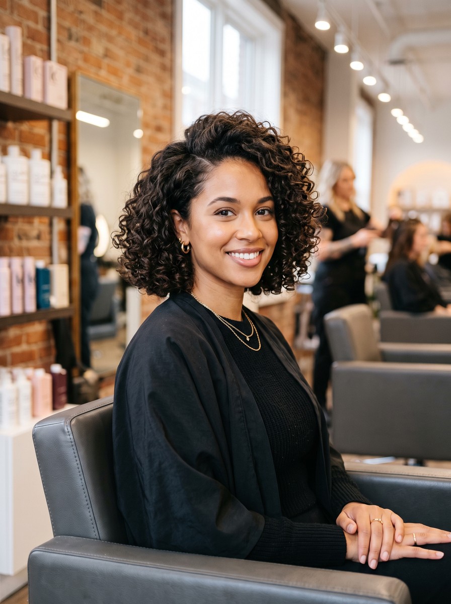 Side-Parted Curly Bob With Hidden Crown Shaping