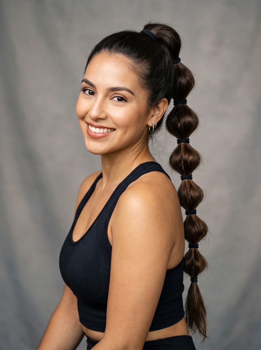 Segmented Bubble Ponytail for Jump Rope