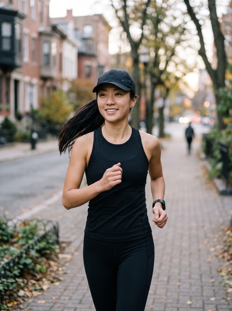 Cap-Threaded Ponytail for Outdoor Runs
