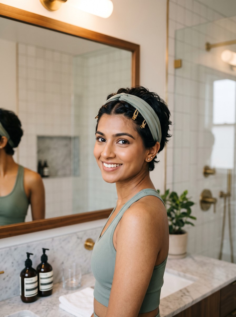 Twisted-Back Pixie with a Wide Headband