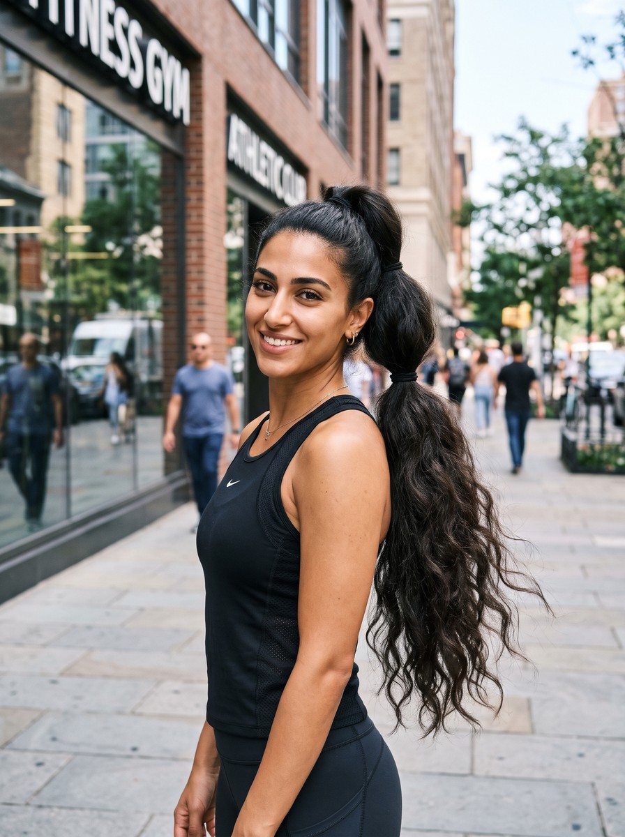Stacked Two-Tie Ponytail for Thick Hair