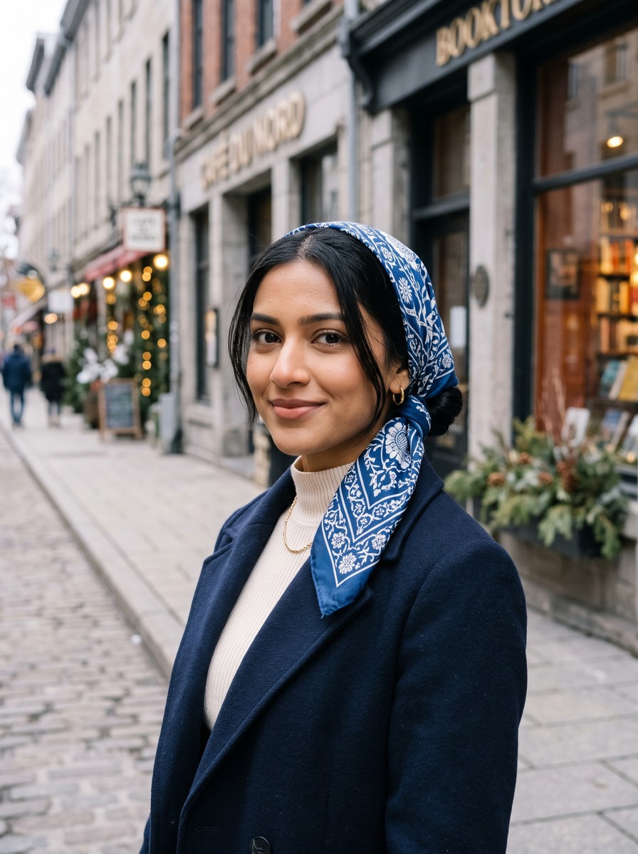 Scarf-Wrapped Low Bun for the Fry Station