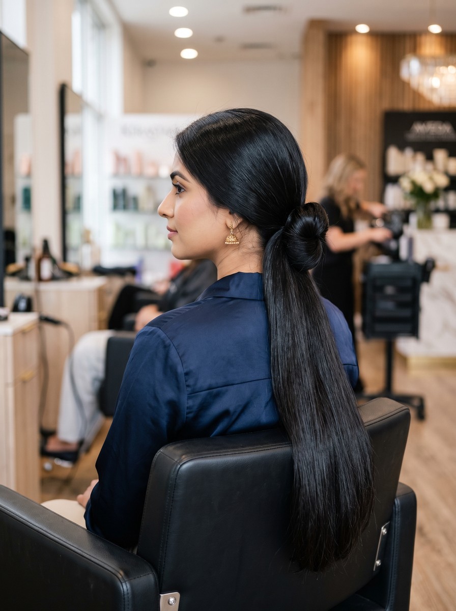 Low Knotted Ponytail