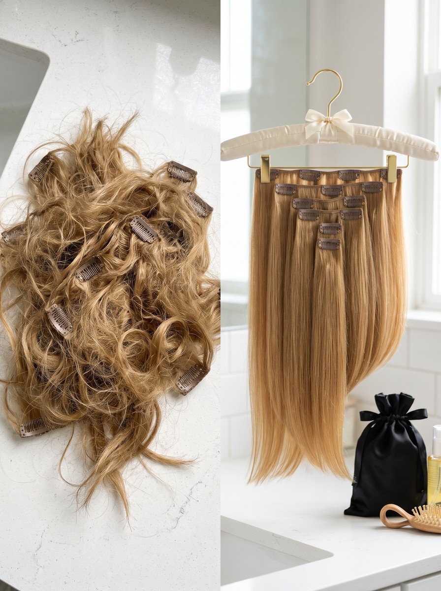 How to Care for Clip-In Hair Extensions So They Last, From a Dry Detangle to Hanger Storage