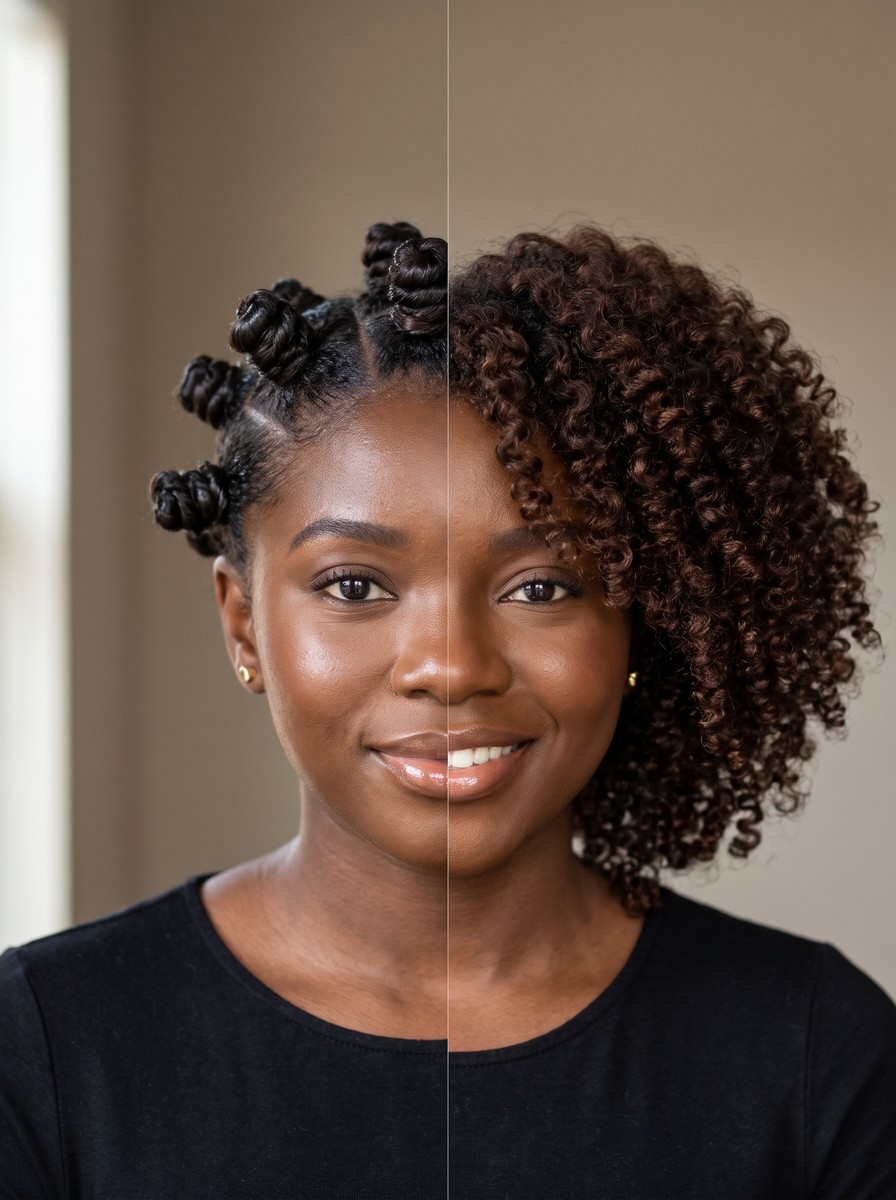 How to Do Bantu Knots and a Bantu Knot Out, From Section Size to a Fully Dry Unravel
