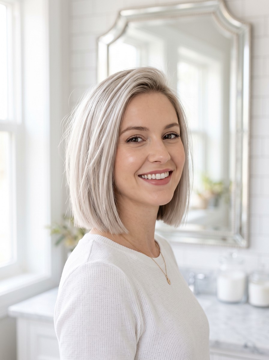 Fine-Hair Italian Bob with a Lighter Perimeter