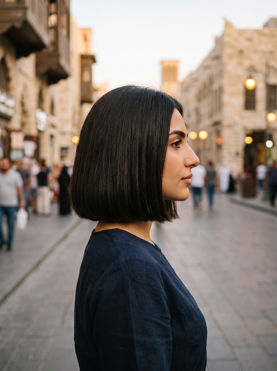 Hidden Nape Undercut Italian Bob