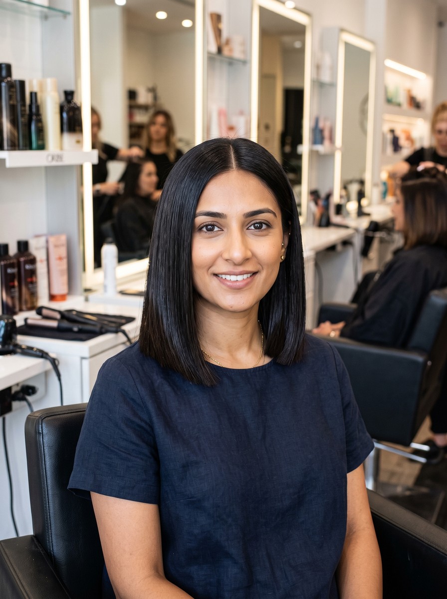 Thick-Hair Bob with Internal Debulking