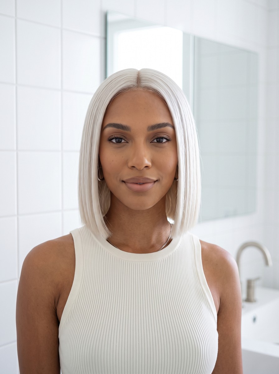 Icy Platinum Japanese Bob