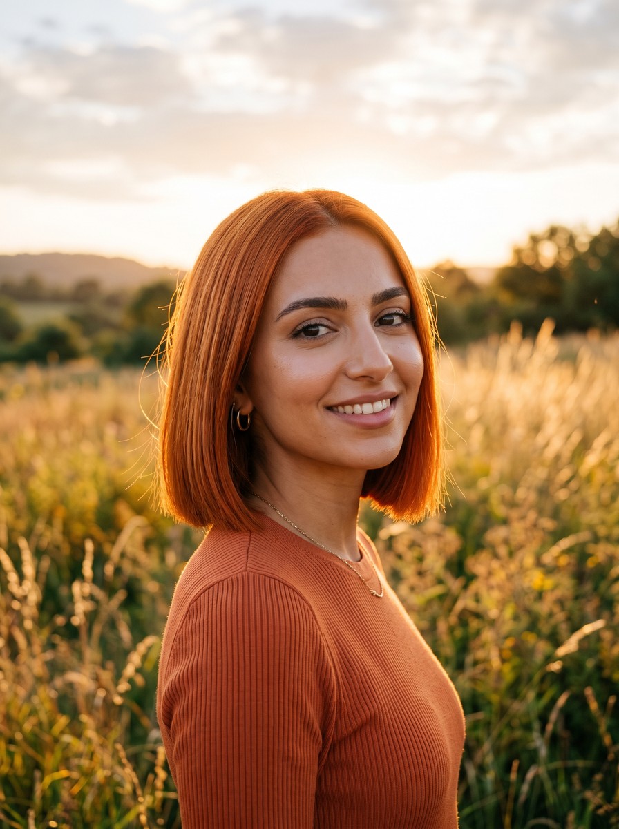 Copper Block-Colour Japanese Bob