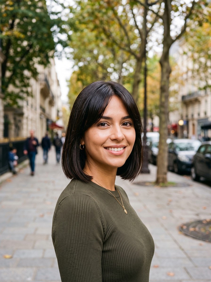 Curtain-Fringe Japanese Bob