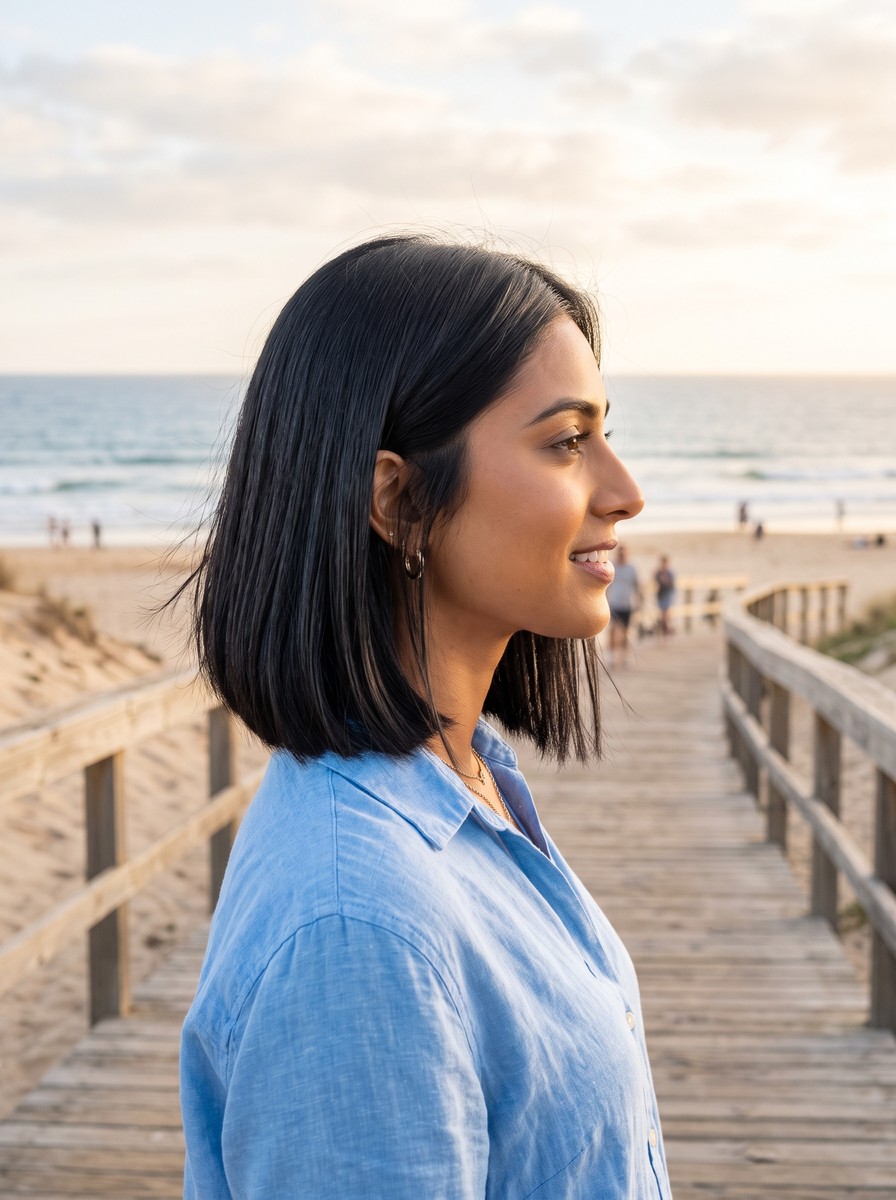 Subtle Forward-Angled Japanese Bob