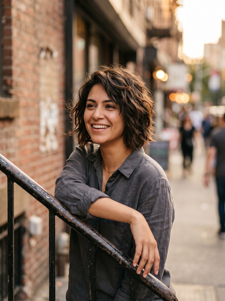 Choppy Surface-Layered Bob for Coarse Hair