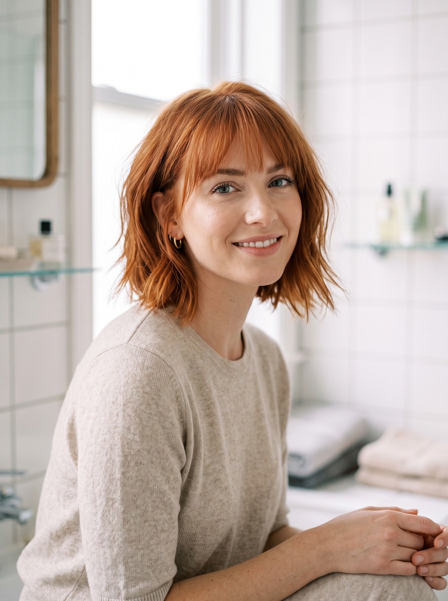 Wispy Fringe Layered Bob