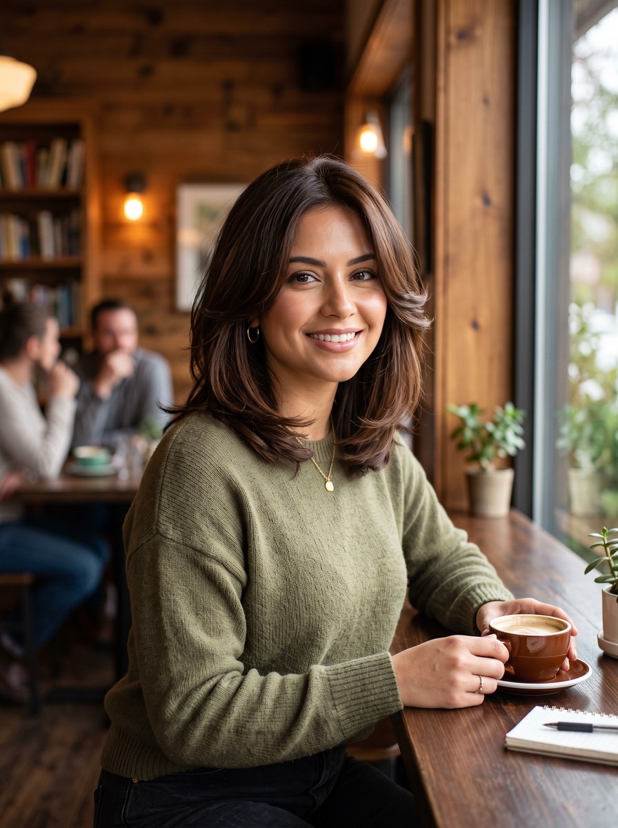 Collarbone Lob with a Chin-Length Face Frame