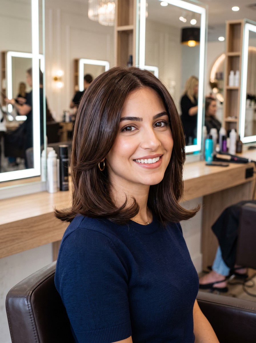 Shoulder-Length Cut with Beveled Chin Layers