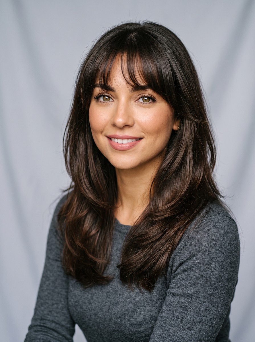 Wispy Full Fringe with Mid-Length Layers
