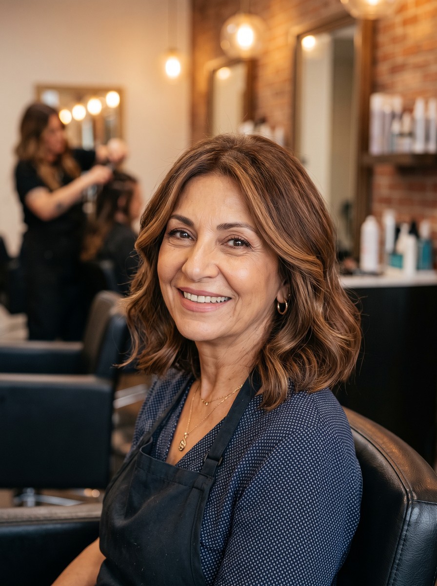 Soft Brunette Rounded-Edge Lob