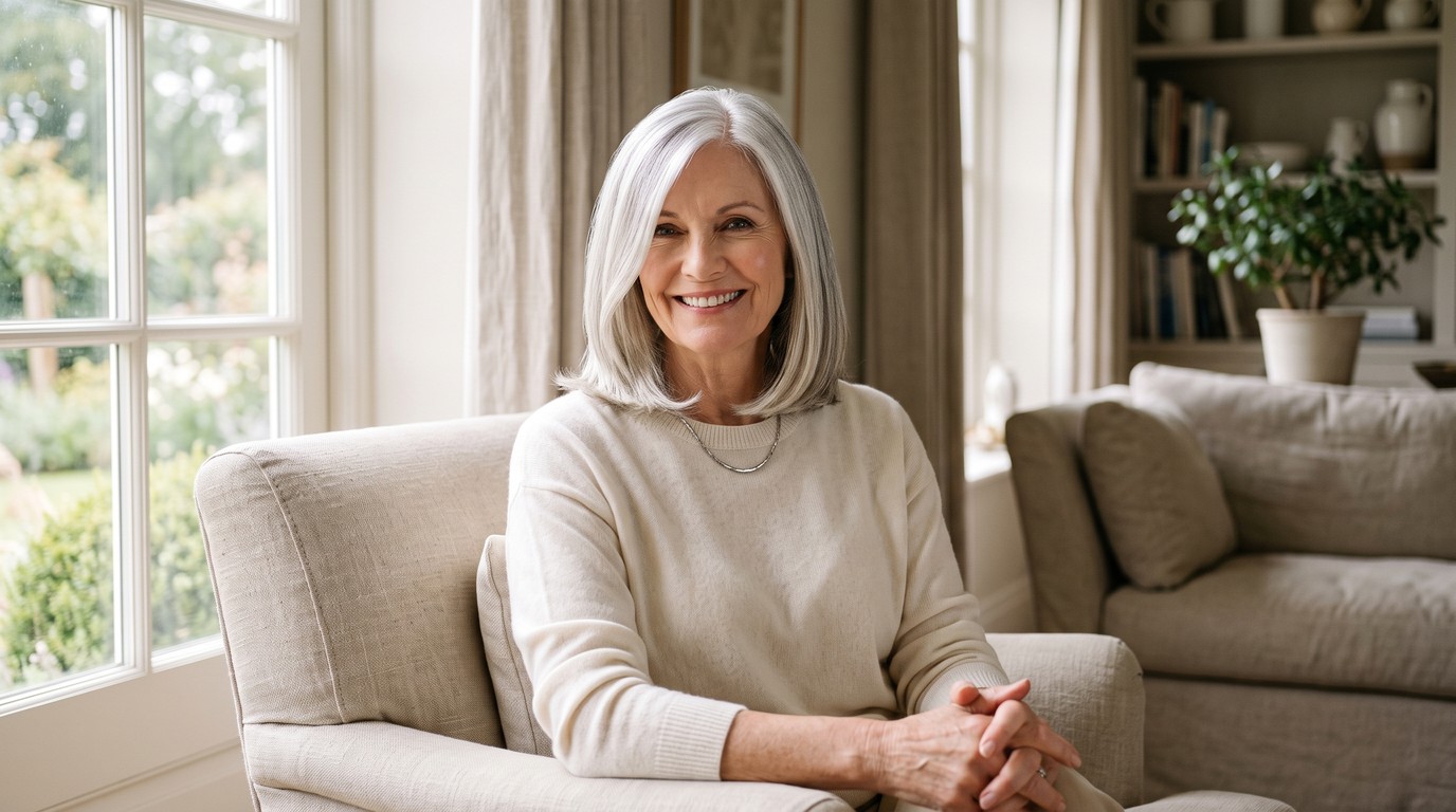 20 Low-Effort Lob Haircut Ideas for Women Over 60, From Blunt Silver Collarbone Cuts to Above-the-Frames Fringes