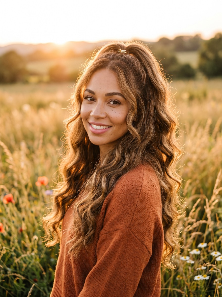 Half-Up Crown Ponytail