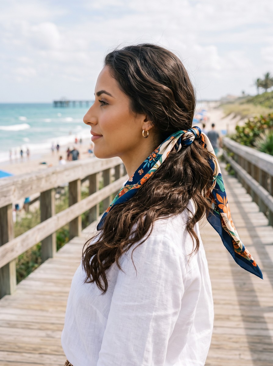 Silk Scarf Low Ponytail