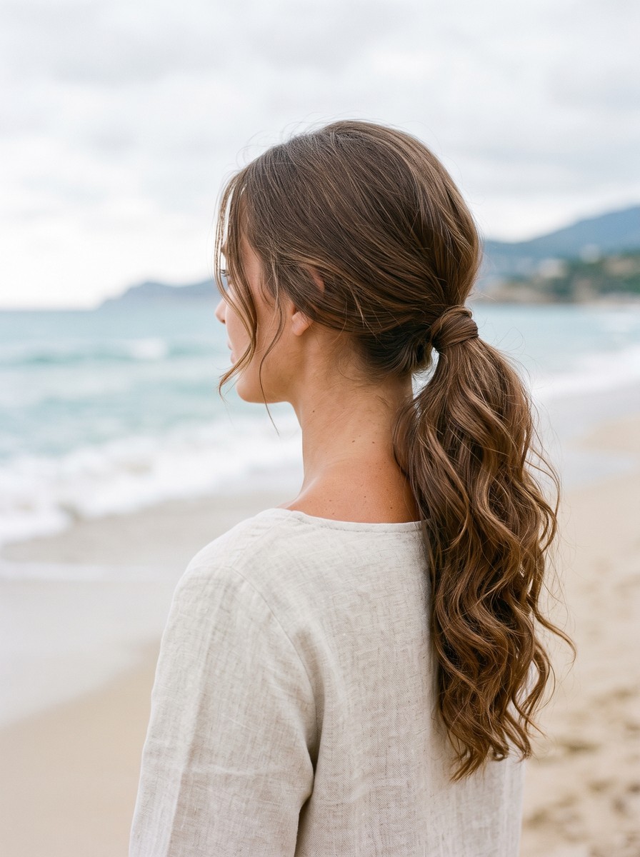 Wave-First Low Ponytail