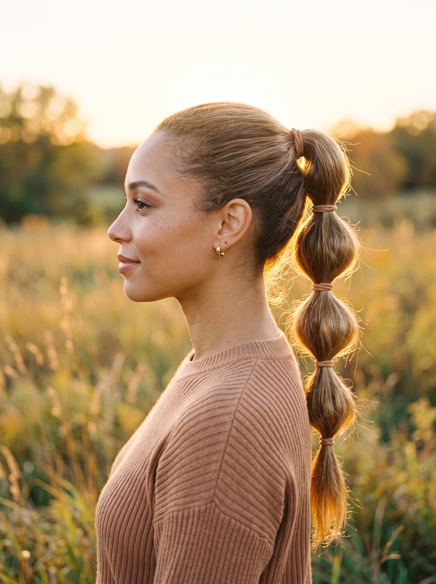 Tugged Bubble Ponytail