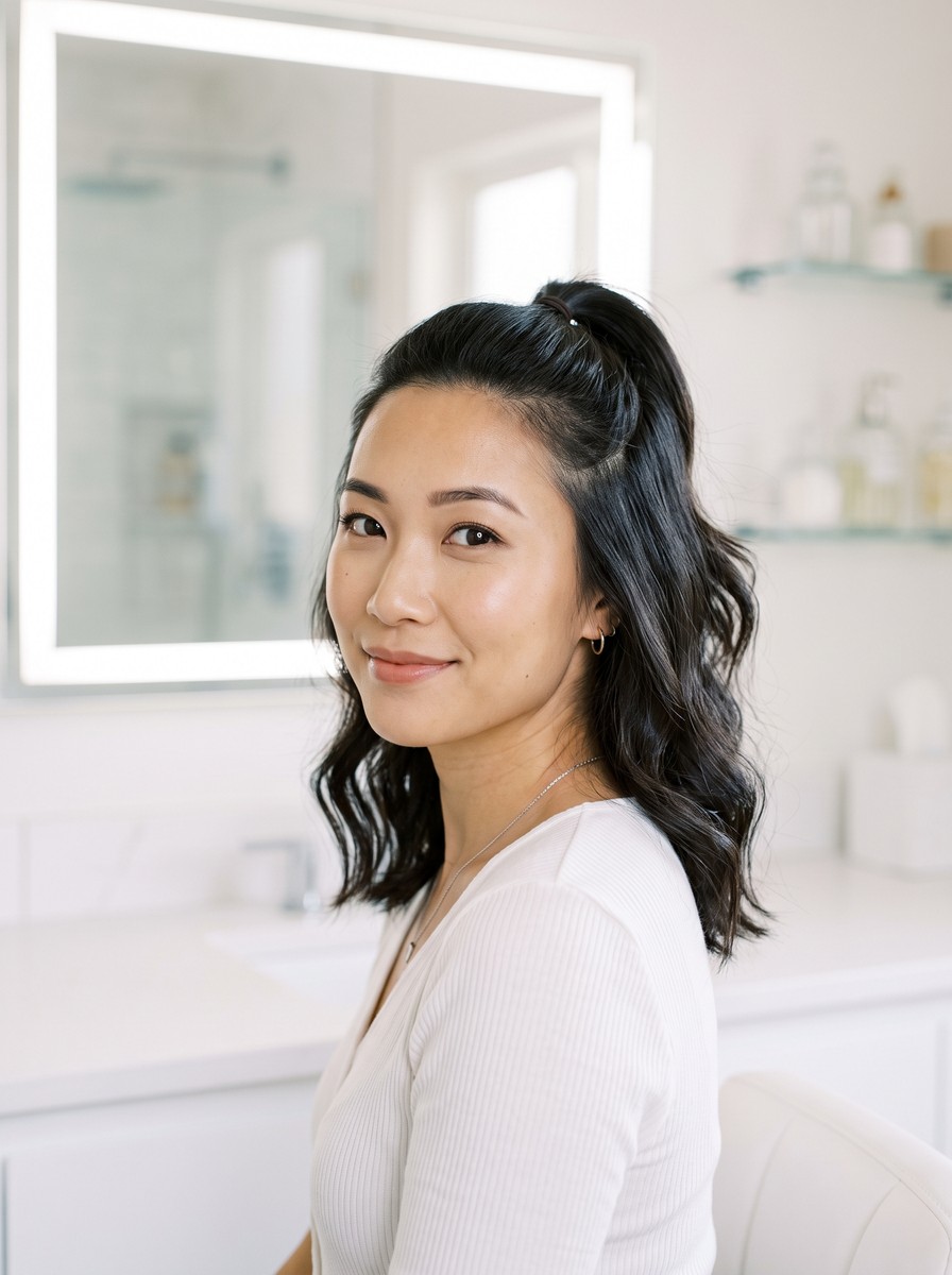 Half-Up Crown Ponytail