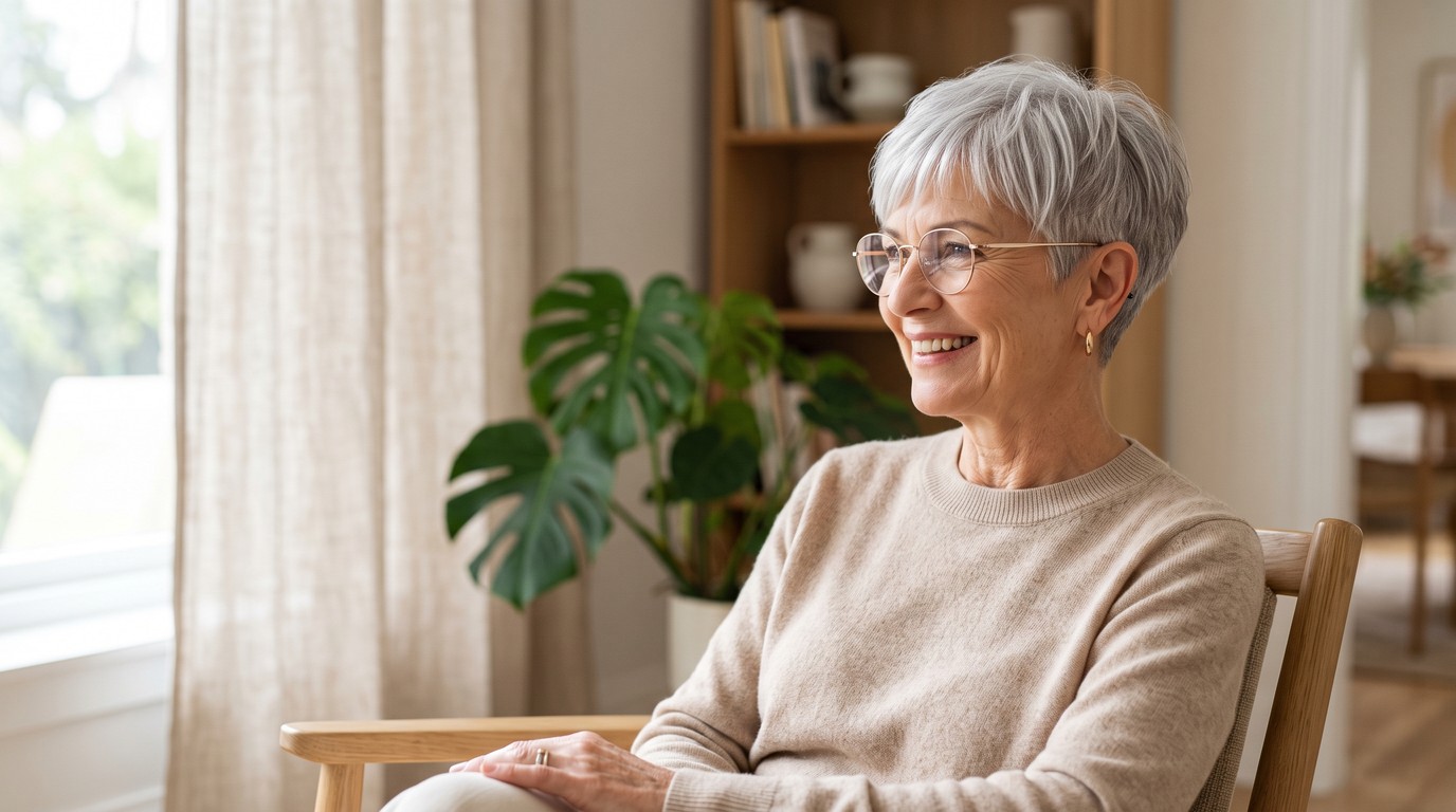 20 Frame-Flattering Short Hairstyles for Women Over 60 With Glasses, From Wispy-Fringe Crops to Rounded Silver Bobs