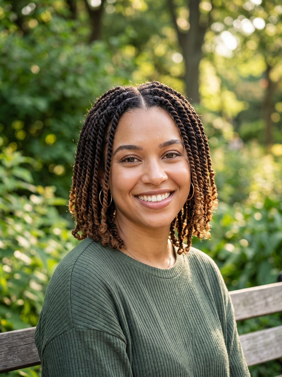 Mini Twists With Wider Hairline Sections
