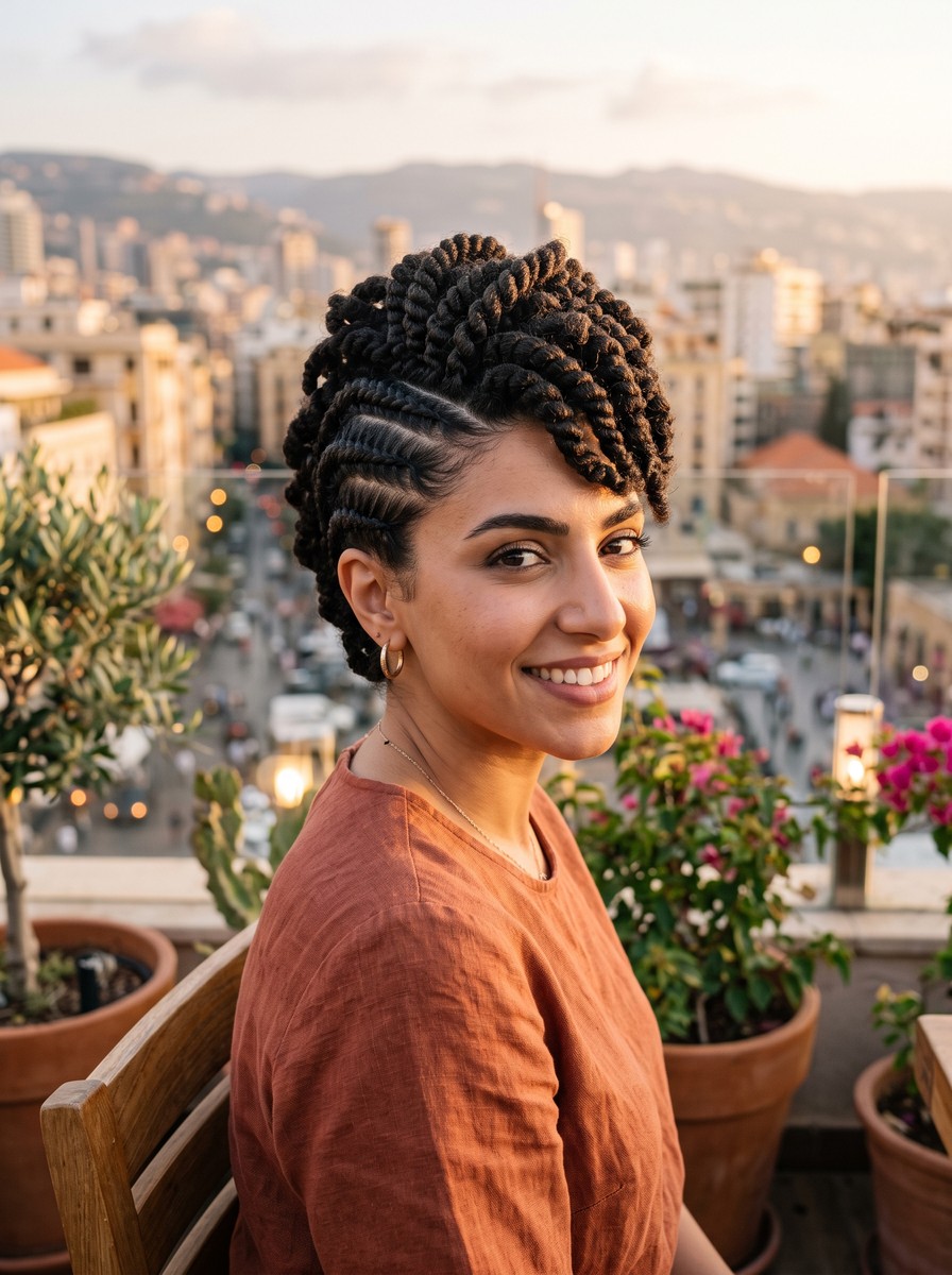 Flat Twist Mohawk With a Twisted Top