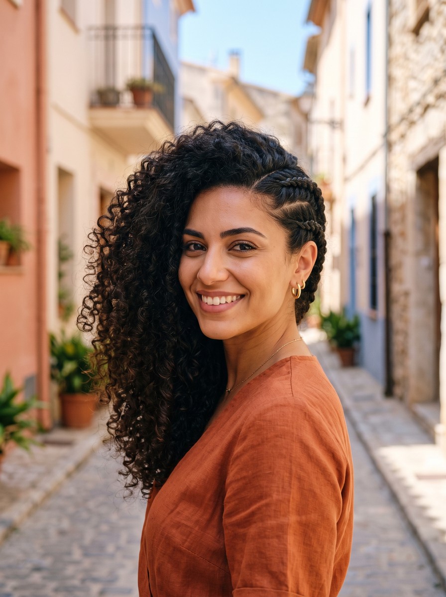 Side-Swept Flat Twists Into a Loose Twist-Out