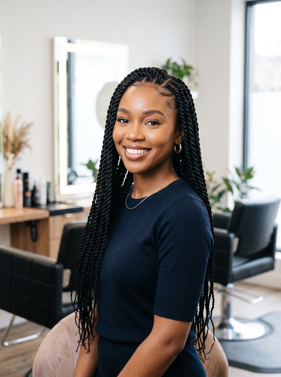 Waist-Length Senegalese Twists