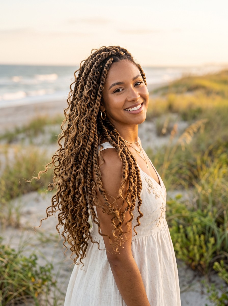 Bohemian Passion Twists With Curly Wisps