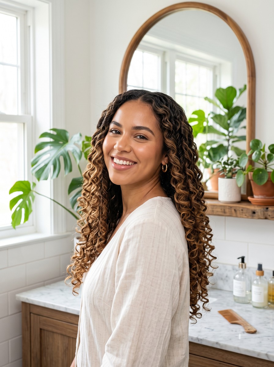 Stretched Flat Twist-Out With Root Definition