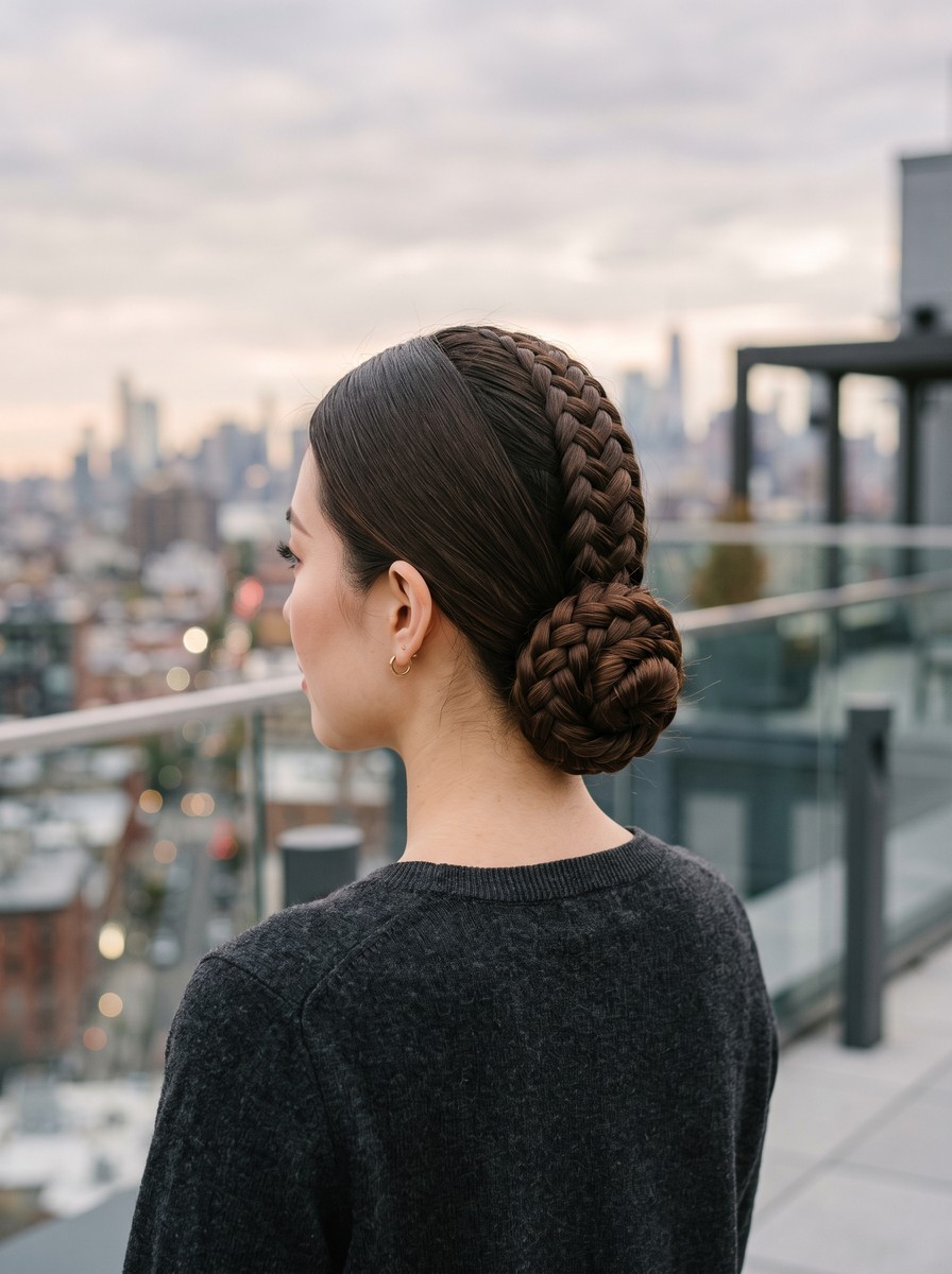 Fishtail Braided Nape Bun